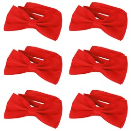 DonDon Set of 6 Men's Bow Ties 12 x 6 cm Tied and Adjustable Length, red