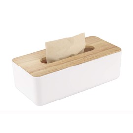 Cosmetic Tissues Box Made of Wood, 26 x 13 x 9 cm Tissue Dispenser, Practical Tissue Box, Rectangular Tissue Box for Standard