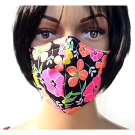 Less Fogging Best Fit Cloth Face Mask Nose Wire Support Filter Pocket Adjustable Ear Loops Multi-Color Flowers Womens Teens