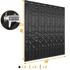 Extra Large Sound Absorbing Blanket, 96"H x 80"W Sound Dampening Curtain, Reduce Noise and Blackout, Recording Studio Acoustical Treatments, 0.24" Thickness, Black