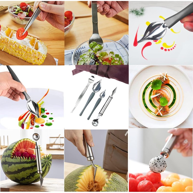 DUEBEL Professional Chef Plating Kit: 13 Piece Culinary Set with