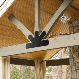 4PCS Gable Plate, 16.5"x11" Gable Bracket Pergola Truss Roof Plate Heavy Duty Carbon Steel Mending Plate for Repairing Fixing Connecting Wood Beam