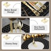 Pryntono 300PCS Gold Plastic Silverware, Heavy Duty Gold Disposable Utensils,