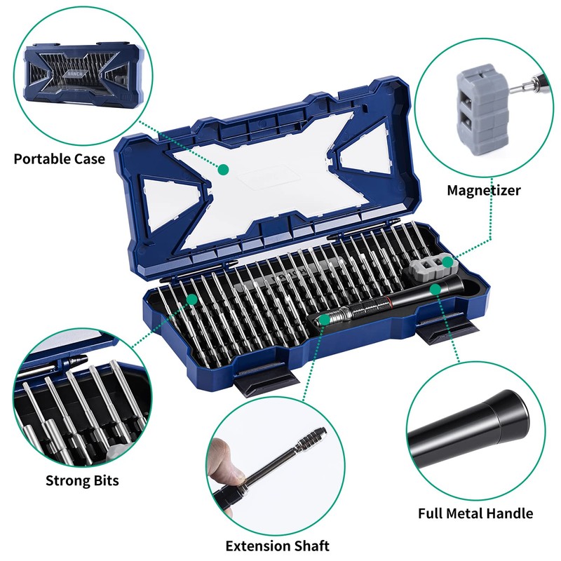 Nanch Precision Screwdriver Set,Premium Ergonomic Screwdriver with 55 High Strength