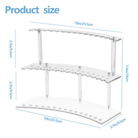 30-Slot Acrylic Pen & Makeup Brush Organizer Holder - 2 Tier Detachable Display Stand for Pens, Pencils, Brushes, Office, School, Home, or Store Display