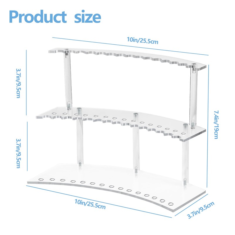 30-Slot Acrylic Pen & Makeup Brush Organizer Holder - 2