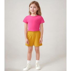 ICHIHSUE Explorer Girls Kids Costume For Adventure Pink Shirt Orange Shorts Outfit Outdoor Cosplay (PinkOrange, 10-11T)