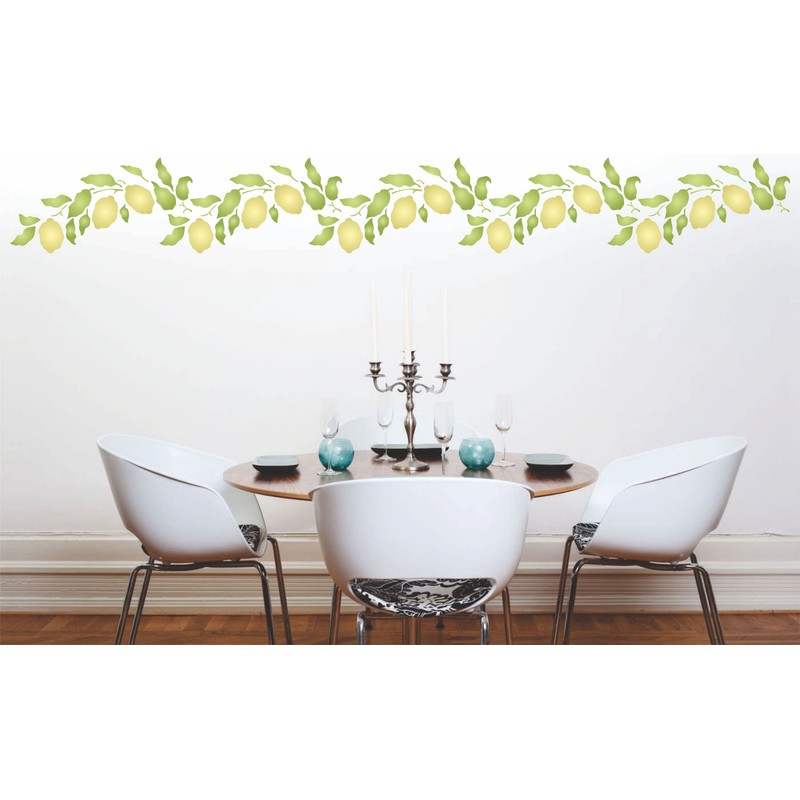 Lemon Branch Stencil 32x16.5cm Reusable Fruit Vegetable Kitchen Wall Stencil