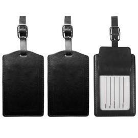 RTRTGS Pack of 3 Luggage Tags Suitcase Luggage Tag with Name Tag Address Tag for Travel Flight Cruise Black