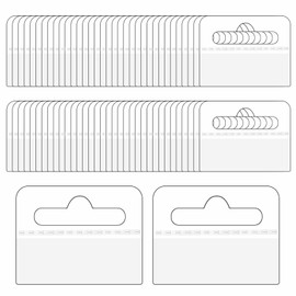 200 Pcs Clear Sticky Hang Tabs, Slot Hole Plastic Folding Hang Tags Self Adhesive Hanging Tab for Store Retail Display Small Items in Business Shops Pegboard Hang Tabs Hangers