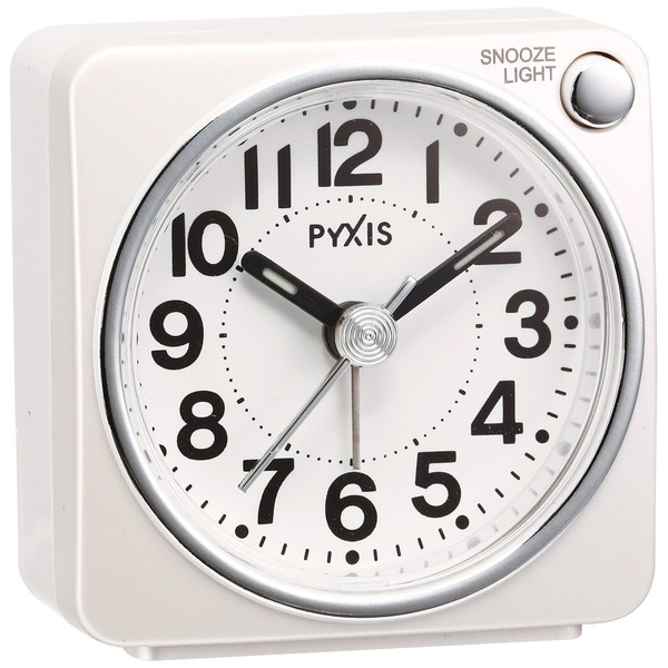Seiko NR437W Seiko Pixis Clock Alarm Clock, Analog, White, Pearl