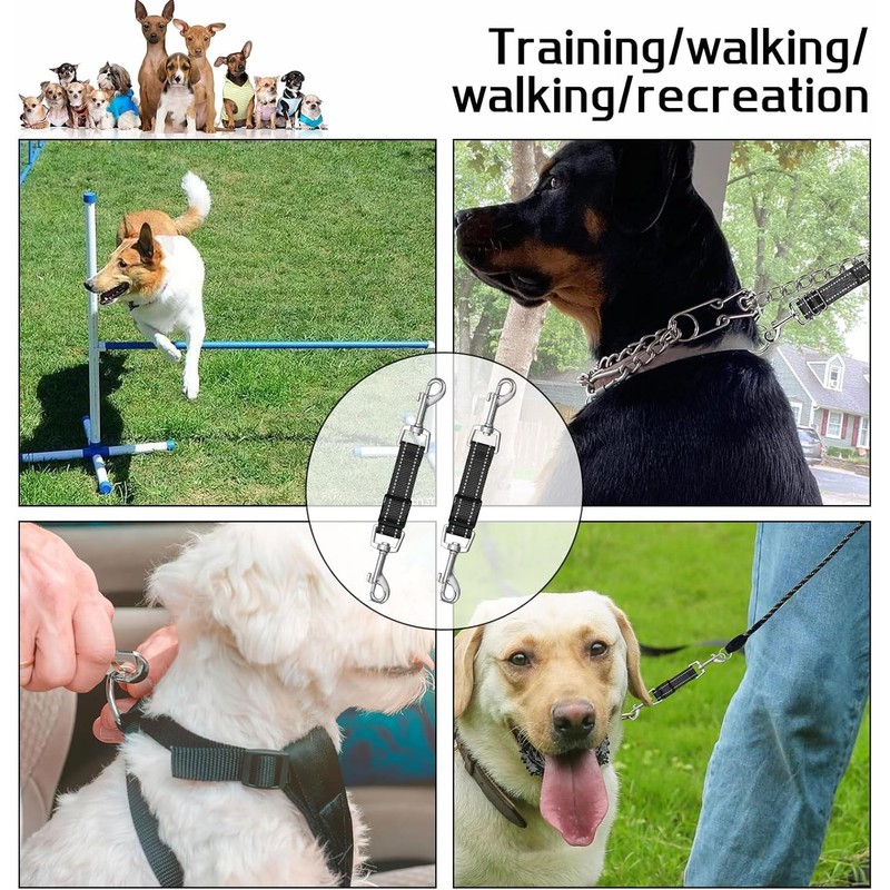 2 Pcs Black Dog Collar Clips, Durable Adjustable Dog Collar