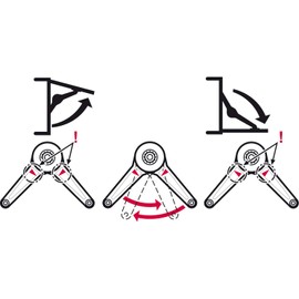 Gedotec Duo Forte Premium Flap Support Set, White Coated Steel, Hinge for Flap Height: 200-700 mm, 1 Piece with Screw-On Tabs