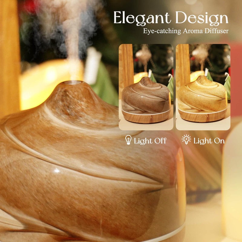 Porseme 500ml Essential Oil Diffuser, Aroma Ultrasonic Humidifier with Remote