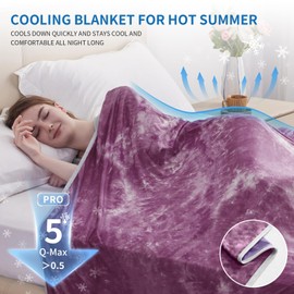 Guohaoi Cooling Blanket King Size (90"x108") Summer Blanket Tie Dye for Hot Sleepers Lightweight Breathable Bed Blanket, Arc-Chill Q-Max >0.5 Cool Fiber