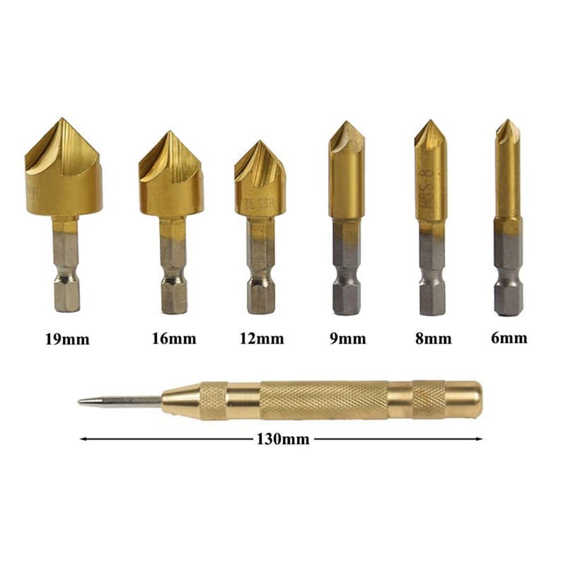23pcs Countersink Drill Bit Set,6 Countersink Drill Bits, 7 Three