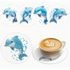 5D Diamond Art Dolphin Coasters, DIY Diamond Coaster Set for