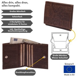 Simaru Cork Wallet with RFID Protection, Vegan Wallet for Men and Women, Unisex Mini Wallet for 6+ Cards, Notes & Coins, brown, Minimalist