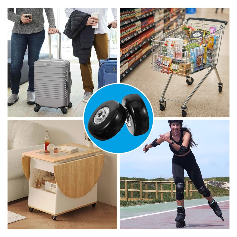 KENPOJO Pack of 4 Suitcase Castors, 50 mm Luggage Replacement