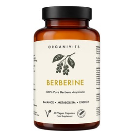 ORGANIVITS Berberine Capsules | Premium Berberis Diaphana Extract | Vegan Capsules | Natural Metabolic Support | No Fillers or Flow Agents