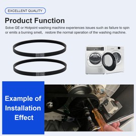 Laofudech WH01X24697 Washer Drive Belt Compatible with GE & Hotpoint Washing Machines, Replaces AP6037512, 4585709, PS11767488 Fixes No Spin & Burning Smell Issues 2Pcs