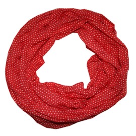 ACC Dots Women's Silk Loop Scarf, Red dots