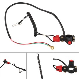 Motorrad Killschalter, 1 Stück 12V 22mm Motorrad Doppelter Flammenausschalter Motor Lanyard Killschalter für Motorrad ATV Boot