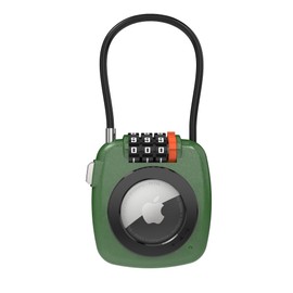 UP Security AirTag Secure Holder with Wire Cable - Anti-Theft 3-Digit Combination Lock - Durable Protective Case for Luggage - Small Luggage Locks (Green)