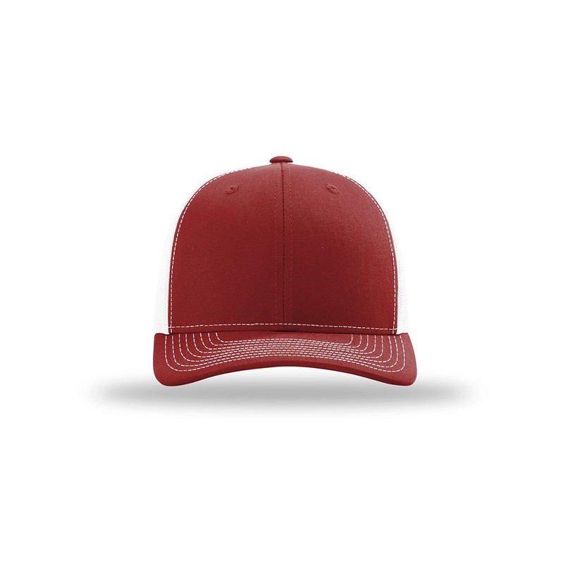 Richardson 112 Trucker OSFA Baseball Hat Ball Cap, Cardinal/White