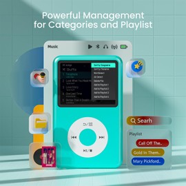 Mp3 Player with Bluetooth Innioasis Y1 Video Digital Music Player HiFi Mini Portable Kids Audiobook Mp3 2025 Nice Gift Choice Theme Upgrade Blue