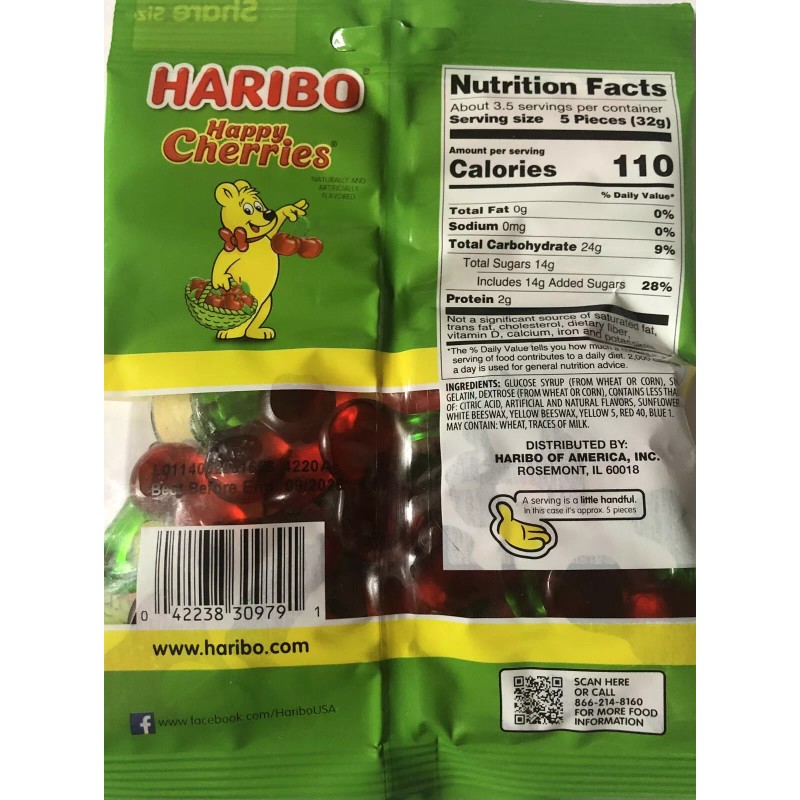 Haribo "HAPPY CHERRIES" Cherry Shaped Gummi/Gummy Candy