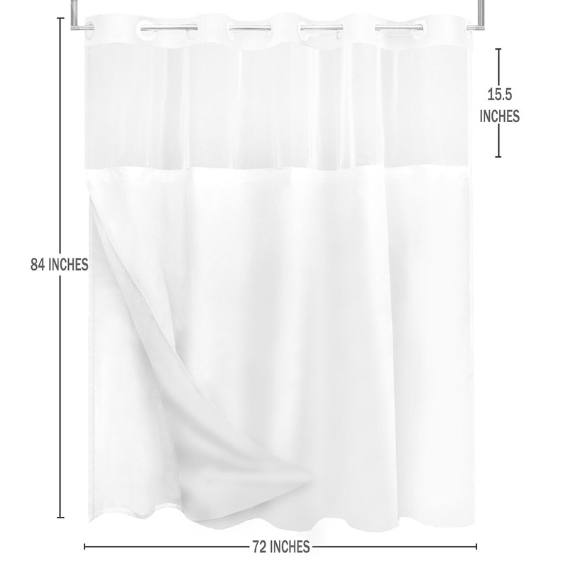 Tititex No Hooks Snap in Liner Blue Eucalyptus Leaves Shower