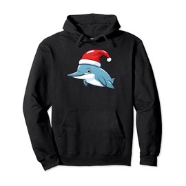 Cute Vaquita Wearing Santa Hat Funny Animal Christmas Pullover Hoodie