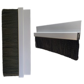 JaCor Heavy-Duty 3 in. Nylon Brush Seal Weatherproofing, 3.0 in. Brush Seal x 1.2 in. Straight Holder x 8 ft Long