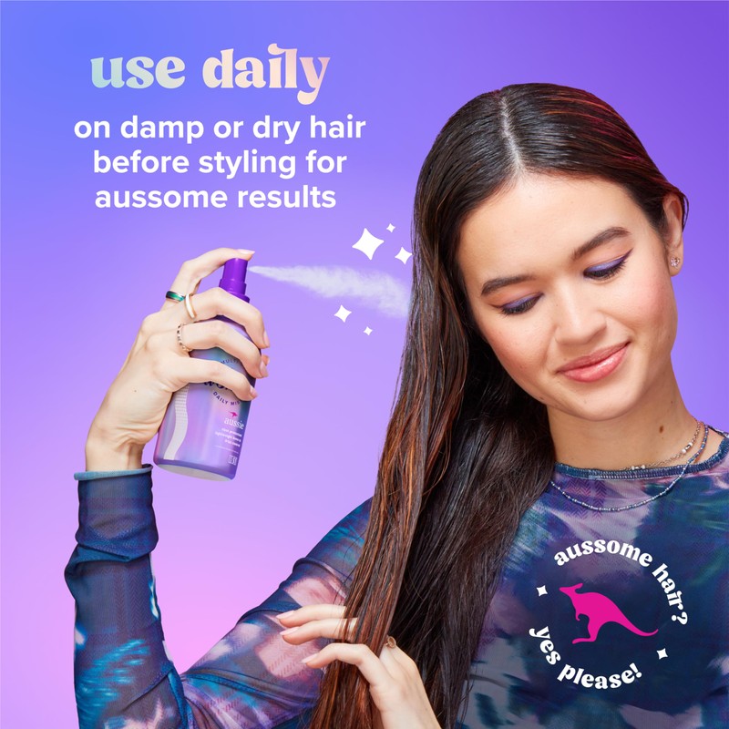 Aussie Ultra Wonder Daily Mist Lightweight Multi-Use Detangler, silicone-free, for