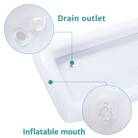 HBlife 4 PCS Inflatable Serving Bar, 2 Size Inflatable Buffet Cooler for Party,BBQ,Luau, Salad Ice Tray Food Drink Containers with Drain Plug and 1 Hand Air Pump