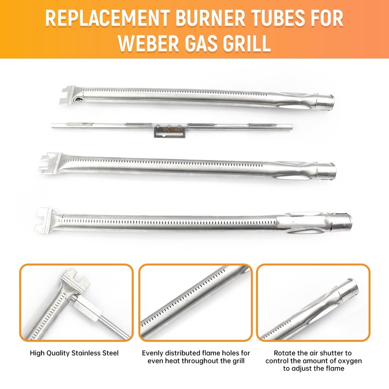 RuiTEERS 7636 Flavorizer Bars and 69787 Grill Burner for Weber