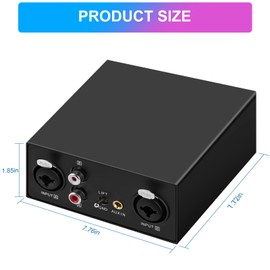 6.35&XLR 1/4″TRS RCA 3.5mm AUX Input Output Multi Channels Ground Loop Noise Isolator Gold Coating Audio Hum Eliminator Speaker Noise Filter Aluminum Shell HIFI Stereo Audio Player (Blue)