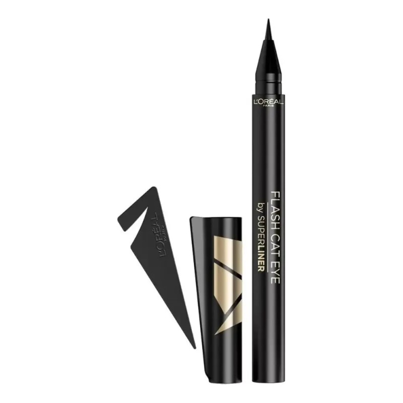 Delineador Líquido L´Oréal Superliner Flash Cat Eyeliner Ub Color Negro