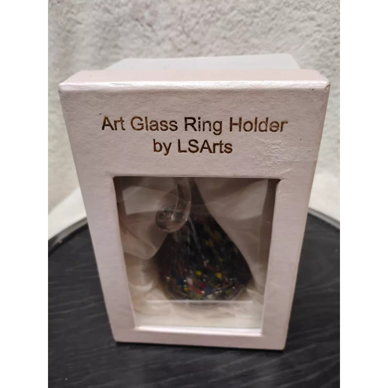 LS Arts INC Vintage Art Glass Ring Holder By LSArts