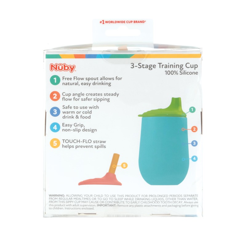 Nuby First Training Cup Set - Silicone Tumbler with Spout