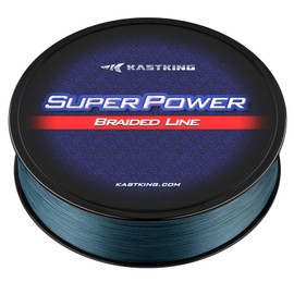 KastKing Superpower - Línea de pesca trenzada, gris de baja visión, 65 libras, 300+27 yardas (8 hebras)