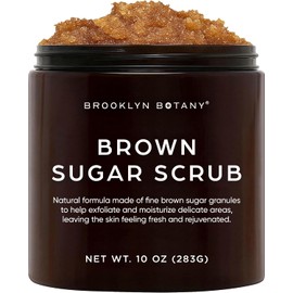 BROOKLYN BOTANY - Exfoliante de azúcar morena 283 g (Brown Sugar Scrub) - Facial y corporal con aceite de almendra y jojoba