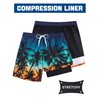 TUONROAD Compression Board Shorts for Mens Palm Tree 3XL Swimming