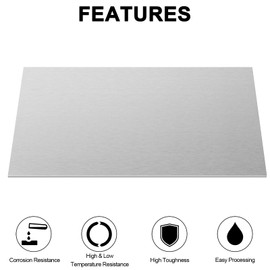 CKVIHAV 430 Stainless Steel Sheet Metal 6" x 12" x 1/8" (3.40MM) Inch Metal Plates for Magnetic Mount Board Wall 10GA 430 Stainless Steel Shim Stock Plates Metal Sheets for Crafting, Kitchen, Office