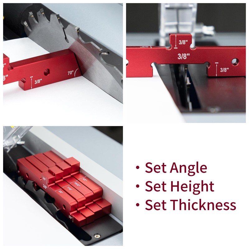 SIIIXS Router Table Setup Bars,14pcs Aluminum Precision Setup Blocks Height