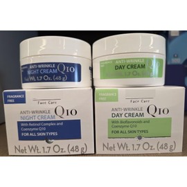 Face Care Fragrance Free La-cura Anti-Wrinkle Q10 Day & Night Cream 1.7oz 48g (Two Jars)