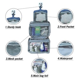 Onlineforu Ltd Travel Hanging Toiletry Wash Bag Waterproof PREFILLED with a Large Range of toiletries (Pink)