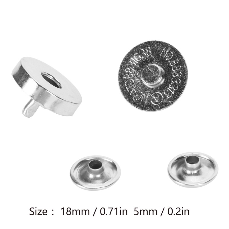 50 Sets Magnetic Button Clasp Snaps 18x5mm Thick High Hardness