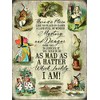 Alice in Wonderland Full Of Wonder As Mad As A Hatter Metal Wall Sign